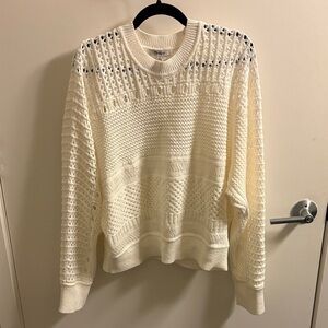 Madewell Cream Textured Knit Sweater